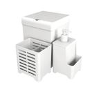 Organizador De Pia Stolf Kit 3 Peças Plastico Lixeira Porta Detergente Branco - Branco