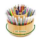 Organizador de porta-canetas de bambu VaeFae 360 Rotating Art Supply