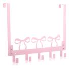 Organizador de Porta Kathfly Rosa com Laço e 5 Ganchos em Metal