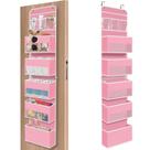 Organizador de portas SpaceHacks 6 camadas rosa 155x36x13cm 18kg