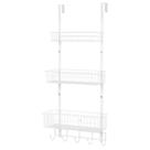 Organizador de portas YBING Over The Door com ganchos, toalheiro branco