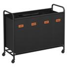 Organizador de Ropa SONGMICS 4 Secciones con Ruedas 200L Negro Tinta