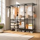 Organizador de Roupas 3 Coluna Aberto Closet Arara Prateleira Organizador de Roupas 3 Coluna Aberto Closet Arara Prateleira