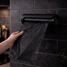 Organizador de sacolas preto porta saco lixo para parede