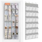 Organizador de sapatos FENTEC Over the Door, pendurado em 24 bolsos, cinza
