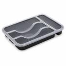 Organizador de Talheres 4 Divisórias para Gaveta Cozinha 3UD Branco ou Preto com Tampa Resistente Para Casa