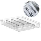 Organizador de Talheres com 5 Divisórias para Gaveta Porta Talheres Transparente Ideal para Facas Garfos Colheres Utensílios Domésticos Cozinha Louça