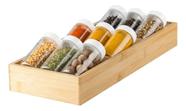 Organizador de Tempero 9 Potes De Vidro 100ml Tampa Dosadora