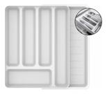 Organizador De Utensílios Com Extensor Cozinha Gaveta Branco