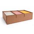 Organizador de Velas Palito MDF 3 Divisórias Porta Velas 18cm Capacidade até 140 Unidades