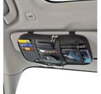 Organizador de viseira solar para carro Da by Multi-Pocket Black PU Leather