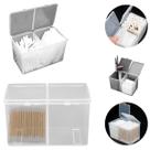 Organizador Duplo Porta Cotonetes Algodão Transparente 12cm