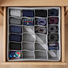 Organizador Elegante Prático Versátil Dobrável Para Gavetas Guarda Roupas Cor Cinza