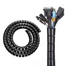 Organizador Esconde Fios Cabos Espiral 10mm 2mts Preto 1/2