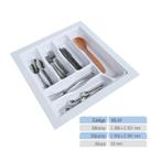 Organizador Gavetas Divisor Porta Talheres Resistente 6 Divisórias Branco OG07
