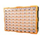 Organizador gaveteiro caixa plastica com 64 gavetas 370x530x170mm multiuso para mesa ou parede profissional