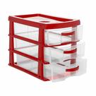 Organizador Gaveteiro De Mesa 3 Gavetas Transparente - Jaguar