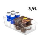 Organizador Geladeira Armário 3,9 L Multiuso Transparente Cozinha Gaveta Guarda Latas