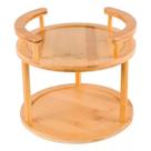 Organizador Giratório Bambu 2 Andares Para Cozinha Armário Organizador Giratório Bambu 2 Andares Para Cozinha Armário