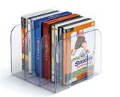 Organizador Livros Cristal 3 Divisões Porta Livros Transparente Estante Mesa Escritório Biblioteca Decorativo Resistente