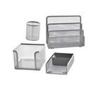 Organizador Mesa de Escritório Kit 4 Pecas Aramado Prata