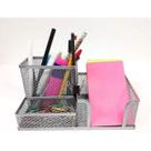 Organizador Mesa Metal Telado Porta Caneta Lápis Preto Cinza Organizador Mesa Metal Telado Porta Caneta Lápis Preto Cinza