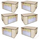 Organizador Multiuso Caixa Organizadora Cama Mesa Banho Flexível Com Ziper - Kit com 6