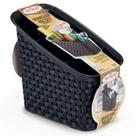 Organizador Multiuso de Plástico Rattan 3 Divisórias Preto - NITRON