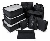 Organizador necessaire para mala de viagem kit 10 peças coleção unique - preto