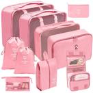 Organizador necessaire para mala de viagem kit 10 peças coleção unique - rosa