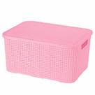 Organizador Plastico 18L Rattan Baby Com Tampa E Alças Para Higiene E Fraldas