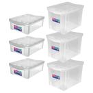 Organizador Plástico 3 Un 30L+3 Un 13,5L Transparente Ordene Organizador Plástico 3 Un 30L+3 Un 13,5L Transparente Ordene