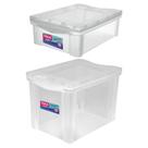 Organizador Plástico 30L + 13,5L Transparente Cristal Ordene Organizador Plástico 30L + 13,5L Transparente Cristal Ordene