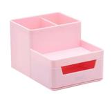 Organizador Plástico Com Gaveta 4 Divisórias Rosa Pastel BRW Organizador Plástico Com Gaveta 4 Divisórias Rosa Pastel BRW