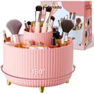 Organizador porta-pincéis de maquiagem fanado Rotate 360 Pink
