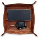 Organizador Porta-trecos De Mesa Em Couro Natural