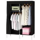 Organizador portatil preto tipo guarda roupa com prateleira cabideiro e sapateira ideal para quarto casas de praia ou c