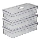 Organizador Retangular Porta Alimentos Com Tela Branca - 3 UN