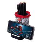 Organizador Retrátil Porta-Lápis e Caneta com Suporte para Celular Stitch Homem Aranha