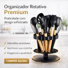 Organizador Suporte Giratório 360 Talheres Colher Garfo Faca Louças Multiuso Multicompartimentos