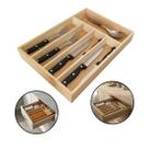 Organizador Talheres 5 Compartimentos Bambu Gaveta Cozinha Bege