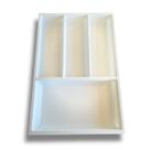 Organizador Talheres Gaveta 47x32cm Branco Divisor Cozinha 4 Compartimentos