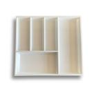 Organizador Talheres Gaveta 47x52cm Branco Divisor Cozinha 5 Compartimentos