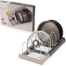Organizador Tampas Panelas Ajustavel Suporte Gaveta Cozinha Cor Preto