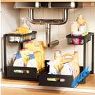 Organizador Under Sink Organizer AIDIAM Metal Sliding Cabinet Rack x2