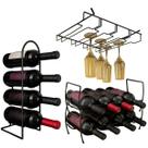 Organizadores Aramados Preto Garrafas De Vinho E Taças