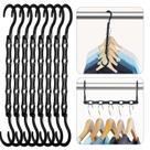 Organizadores de armário HOUSE DAY Magic Hangers, pacote com 8, pretos Organizadores de armário HOUSE DAY Magic Hangers, pacote com 8, pretos