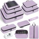 Organizadores de Embalagem Prezon - Kit com 10 Cubos Roxo para Viagem
