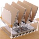 Organizadores de mesa e acessórios Hezone, organizador de mesa de acrílico com gaveta, organização de armazenamento de material de escritório, organizador de arquivos de acrílico transparente para mesa 1 pacote
