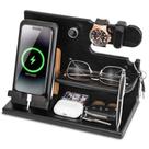 Organizadores de Mesa TESLYAR Wood - Docking Station de Madeira Ebony